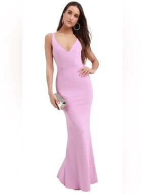 Lulu's Lilac V-Neck Maxi Dress